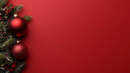 A red background with two red ornaments on it