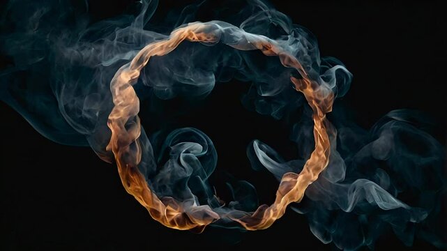 Smoke circle on a dark background
