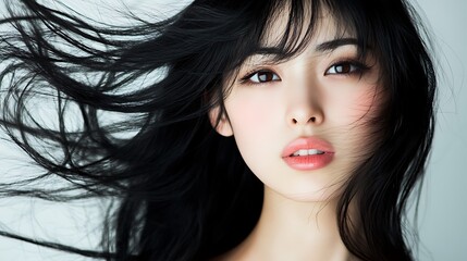 Fototapeta premium Portrait of a woman, beauty salon concept.