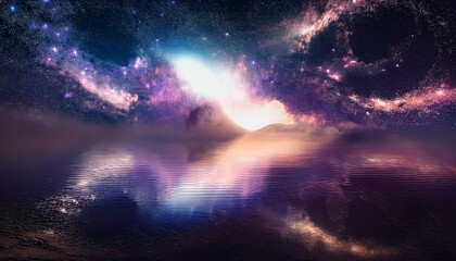 The sky is a canvas painted with the colors of the universe.  