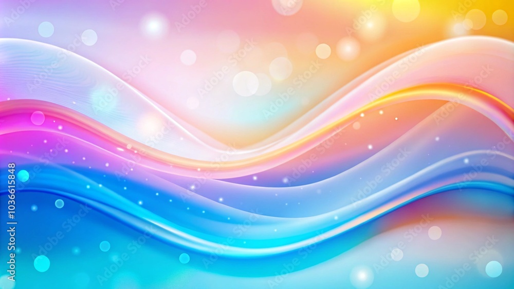 Poster blue abstract wavy 3d holographic scientific background. vibrant abstract digital landscape with flo