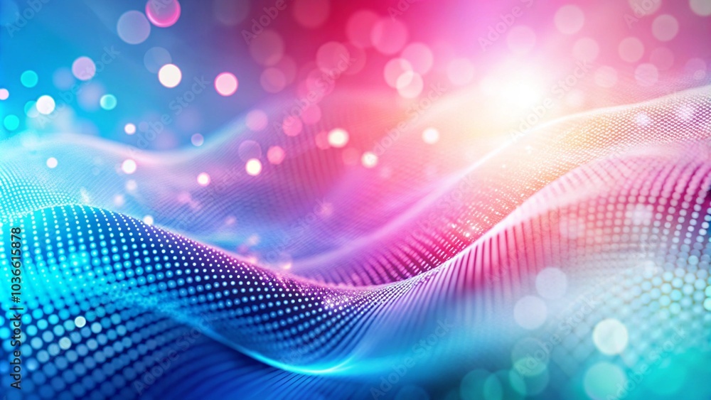 Poster blue abstract wavy 3d holographic scientific background. vibrant abstract digital landscape with flo