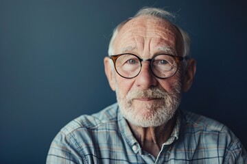Obraz premium Captivating Portrait of an Elderly Man Reflecting Wisdom and Experience