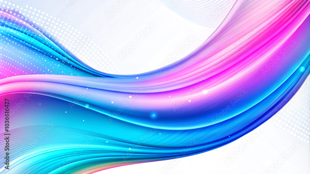 Fototapete Futuristic particle concept with blue dotted lines and smooth low poly grid, oscillating and floating on dark background. Abstract blue background of points. Falling cyber particles. Big data stream. 