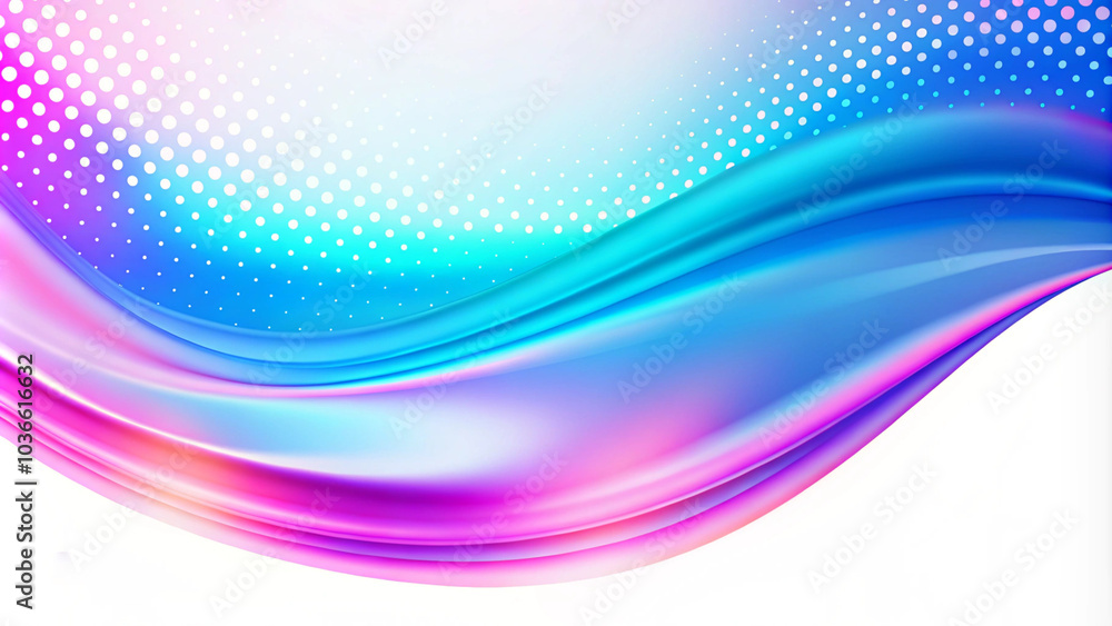 Fototapete Futuristic particle concept with blue dotted lines and smooth low poly grid, oscillating and floating on dark background. Abstract blue background of points. Falling cyber particles. Big data stream. 