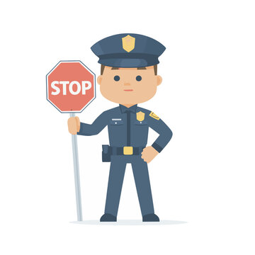 recommend clip art: traffic police holding stop sign