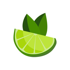 Vector lime, green lime fruit, sour fruit