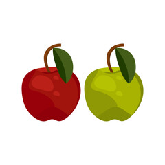Apple vector, red apples and green apples