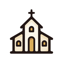 Church outline icon for graphic design, apps and websites