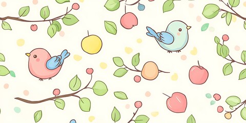 Background with cartoon birds
