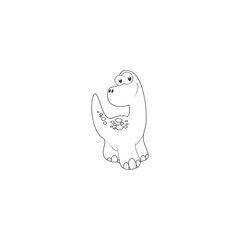 Cute Cartoon Dinosaurs icon isolated on transparent background