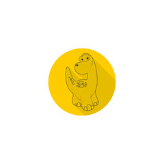 Cute Cartoon Dinosaurs icon isolated on transparent background