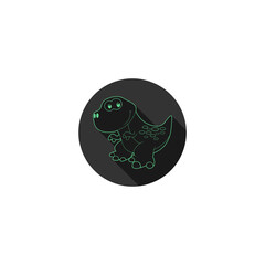 Cute dinosaur cartoon icon isolated on transparent background
