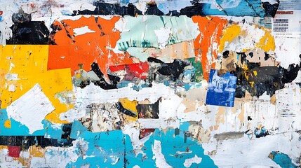 Fototapeta premium Abstract background of collage of old colorful paper of the town country