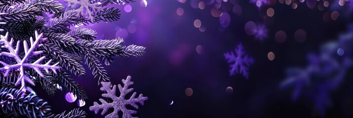 minimalistic christmas banner purple colors christmas tree