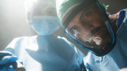 Pov view of Patient in surgery room