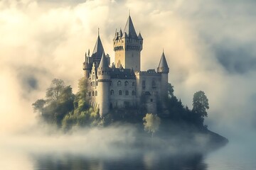 Fototapeta premium The castle of moselle in the morning