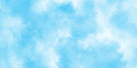 Watercolor stain with hand paint pattern on blue canvas, Clouds and mist background on blue, Creative vintage light sky, Beautiful painted cloudy natural blue watercolor cloudy sky clouds.
