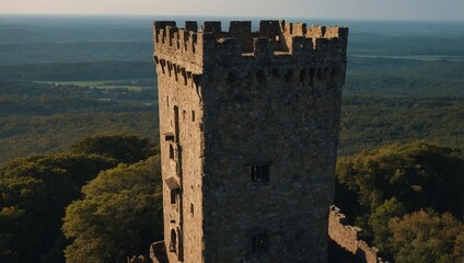 The archer tower is surrounded by stunning gardens