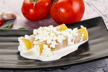 Italian cuisine Cannelloni staffed cheese