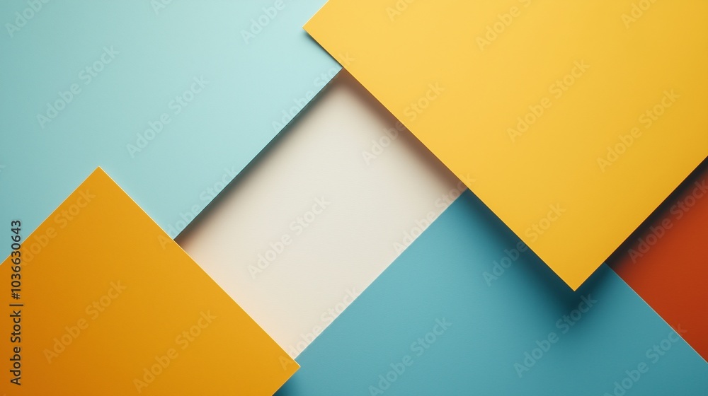 Aufkleber abstract geometric color blocks: vibrant hues and sharp angles create a dynamic, modern design. perf