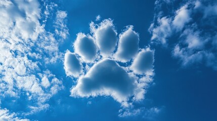 Vivid cloud shaped like an animal paw print