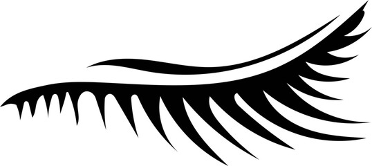 Eyebrow and eyelash on white background. Vector illustration.