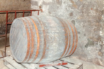 Old wine barrels for aging wine