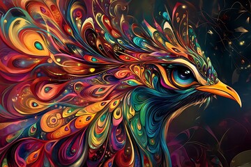 Obraz premium Abstract of a beautiful peacock