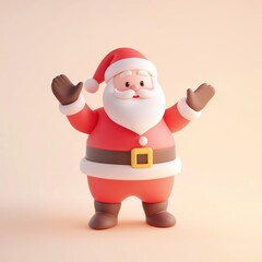 Obraz premium Cheerful Santa Claus spreading festive joy and cheer