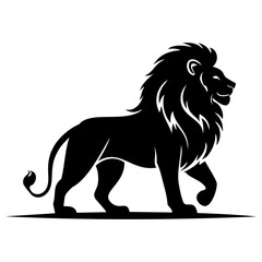 Simple lion silhouette vector