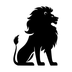 Simple lion silhouette vector