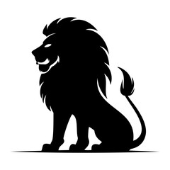 Simple lion silhouette vector