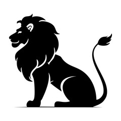 Simple lion silhouette vector