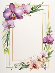 Naklejka premium A blank wedding invitation adorned with a watercolor floral frame