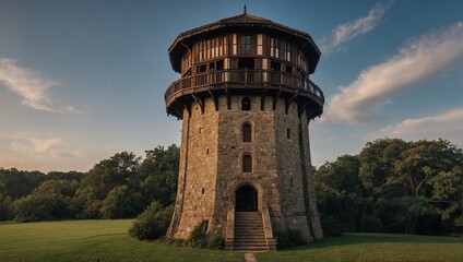The archer tower offers scenic views of the vibrant landscape