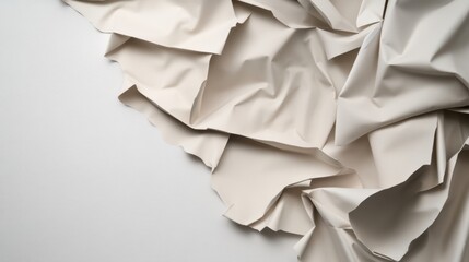 Obraz premium Textured Beige Fabric: Soft, Crumpled Textile Perfect for Fashion Design and Interior Decor
