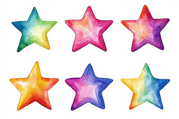 Obraz premium Stars isolated cut sticker set on white background