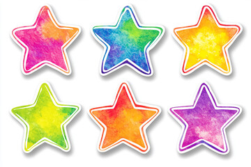 Obraz premium Stars isolated cut sticker set on white background