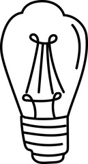 Light bulb black and white. Vector illustration.
