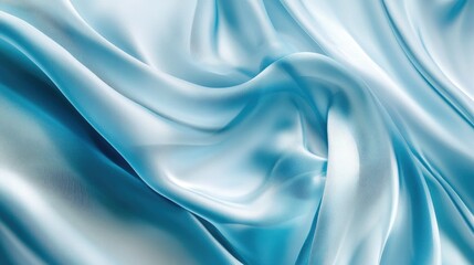 Obraz premium Blue silk fabric folded elegantly, creating soft waves and folds