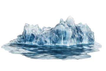 Isolated Ice Floes on a transparent Background Perfect for Environmental and Nature-Themed Projects