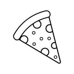Pizza slice icon. Symbols of Italian cheese pizza and pepperoni slices. vector line icon for your website, mobile, presentation, linear pictogram isolated on white background.