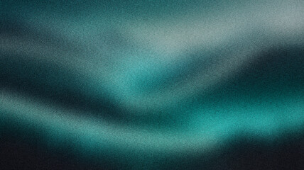 Obraz premium Ethereal Teal Gradient Background - Ideal for Website Designs, Apps, and Modern Graphic Projects: A Textured Abstract Noise Art with Smooth Transitions of Turquoise to Emerald.