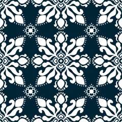 Ikat Flower Pattern Ethnic Geometric native tribal boho motif aztec textile fabric carpet mandalas African