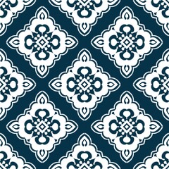 Ikat Flower Pattern Ethnic Geometric native tribal boho motif aztec textile fabric carpet mandalas African