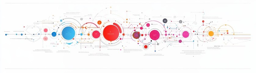 Obraz premium Visualizing connections a detailed infographic on data flow interactions and network dynamics in modern systems