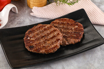Grilled beef burger cutlet minced meat