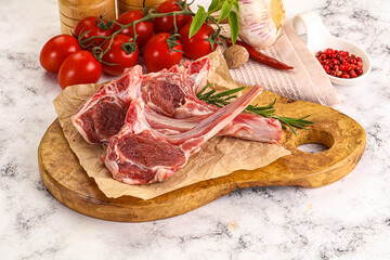 Raw Rack of Lamb for cooking