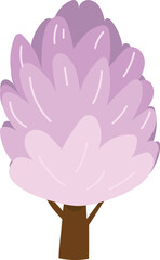 Tree colorful	on white background. Vector illustration.